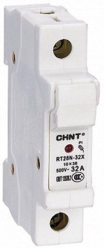 Держатель плавких вставок с индикацией CHINT 1п RT28N-32X 10х38мм фото Держатель плавких вставок с индикацией CHINT 1п RT28N-32X 10х38мм картинка